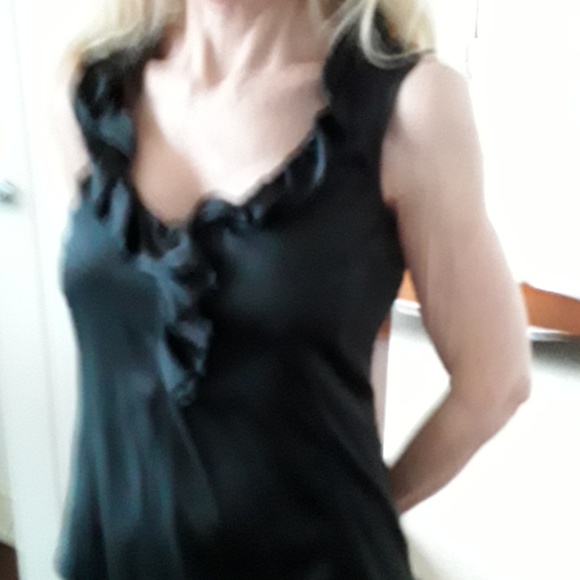 Armani Collezioni 4 ruffle v neck top - Picture 1 of 4